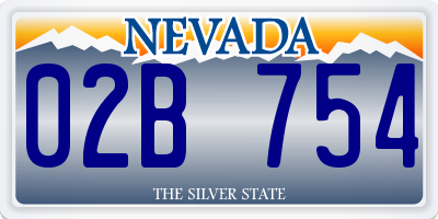 NV license plate 02B754