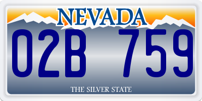 NV license plate 02B759