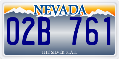 NV license plate 02B761