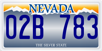 NV license plate 02B783