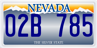 NV license plate 02B785