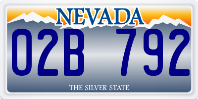 NV license plate 02B792