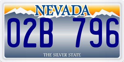 NV license plate 02B796