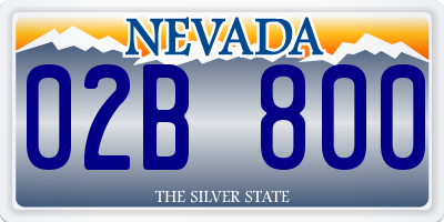 NV license plate 02B800