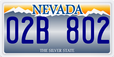 NV license plate 02B802