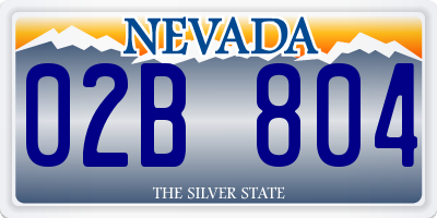 NV license plate 02B804