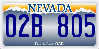 NV license plate 02B805