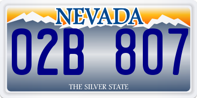 NV license plate 02B807