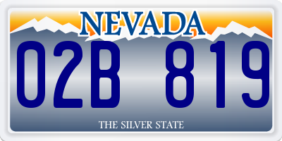 NV license plate 02B819