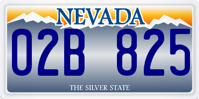 NV license plate 02B825
