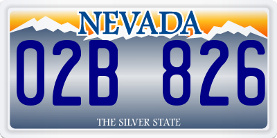 NV license plate 02B826