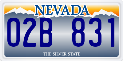 NV license plate 02B831