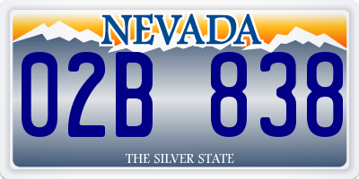 NV license plate 02B838