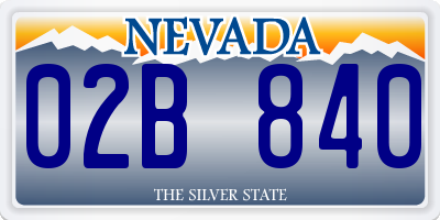 NV license plate 02B840