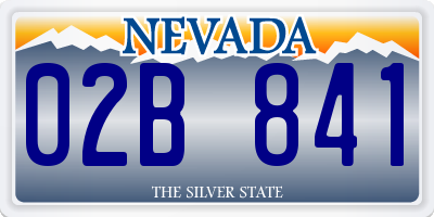 NV license plate 02B841