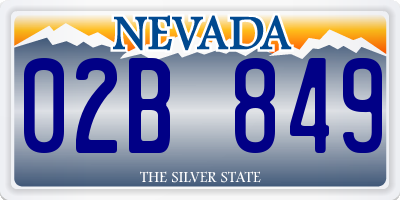 NV license plate 02B849