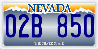 NV license plate 02B850