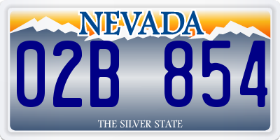 NV license plate 02B854