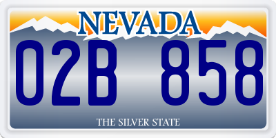 NV license plate 02B858