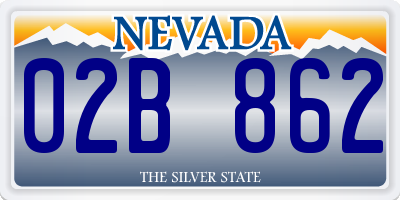 NV license plate 02B862