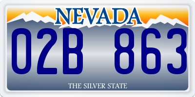 NV license plate 02B863