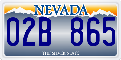 NV license plate 02B865