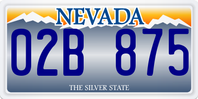NV license plate 02B875