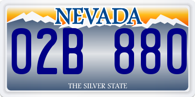 NV license plate 02B880