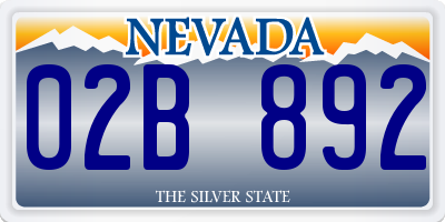 NV license plate 02B892