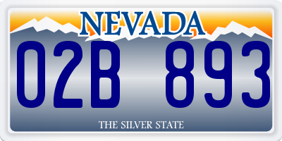 NV license plate 02B893