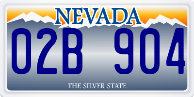 NV license plate 02B904