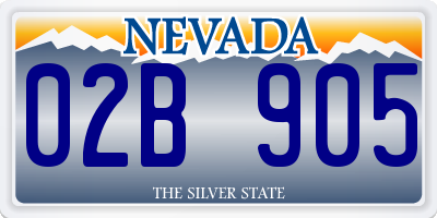 NV license plate 02B905