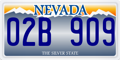 NV license plate 02B909