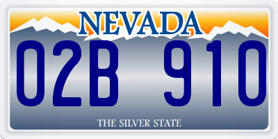 NV license plate 02B910