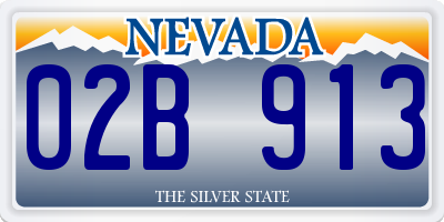 NV license plate 02B913