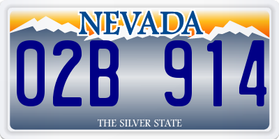 NV license plate 02B914