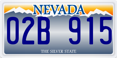 NV license plate 02B915