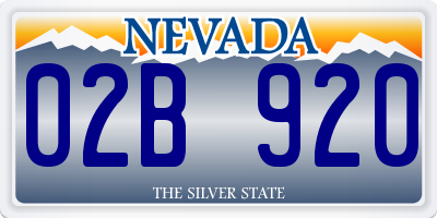 NV license plate 02B920