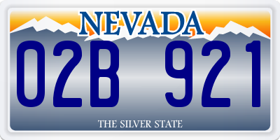 NV license plate 02B921