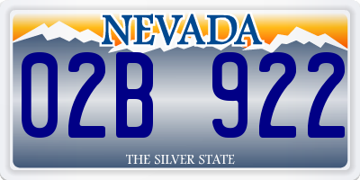 NV license plate 02B922