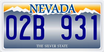 NV license plate 02B931