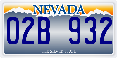 NV license plate 02B932