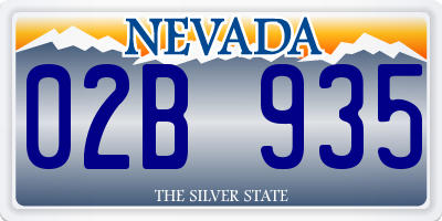 NV license plate 02B935