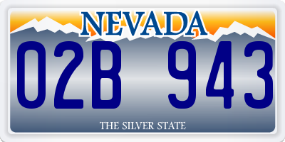 NV license plate 02B943