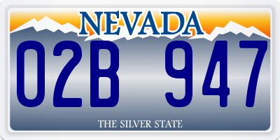 NV license plate 02B947