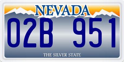 NV license plate 02B951