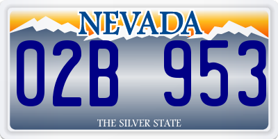 NV license plate 02B953