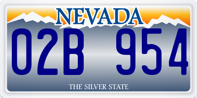 NV license plate 02B954