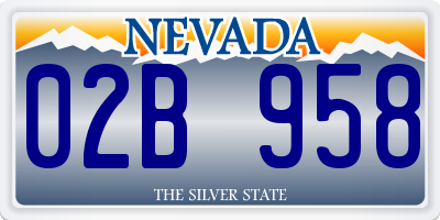 NV license plate 02B958
