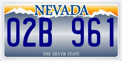 NV license plate 02B961